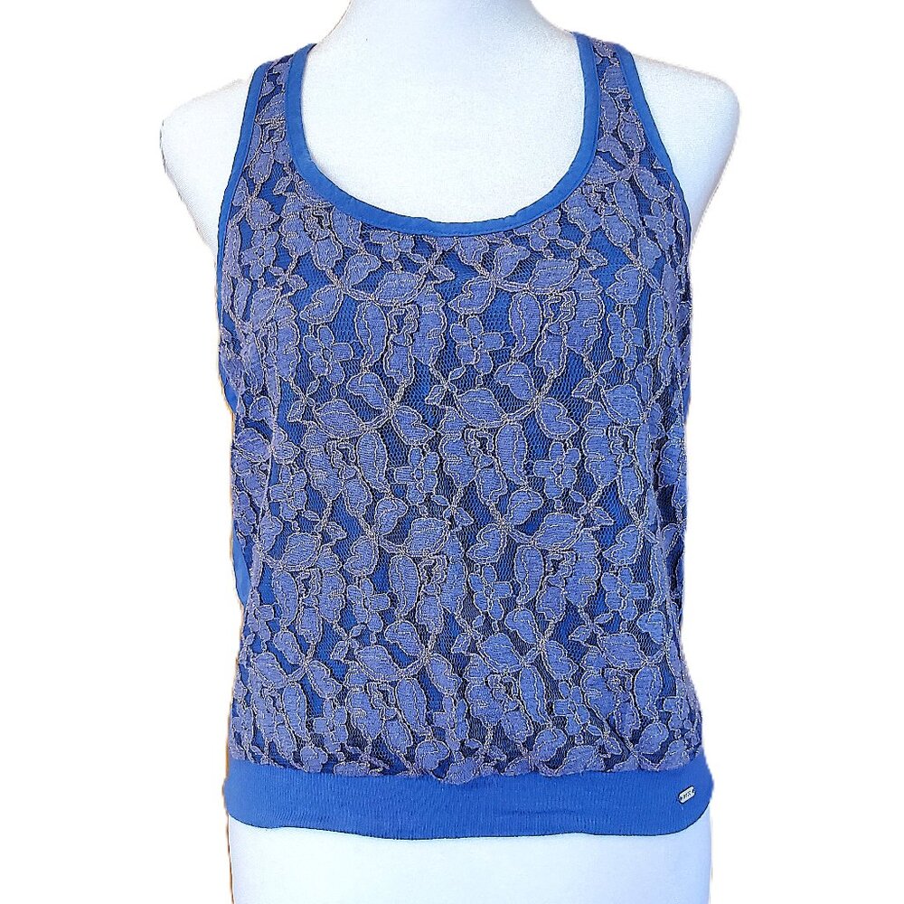 Aeropostale Lace Racerback Tank Top Womens Size Med Boho Fairy Coastal Cowgirl